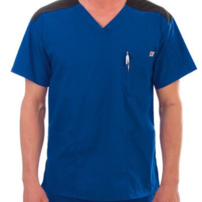 Pro Silky Soft Men's V-Neck Two Tone Scrub Thumbnail