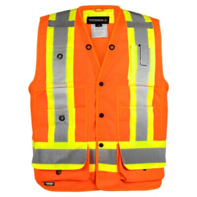 Terra® Hi-Vis Polyester Surveyor's Safety Vest - CSA Class 2 Level 2 Thumbnail