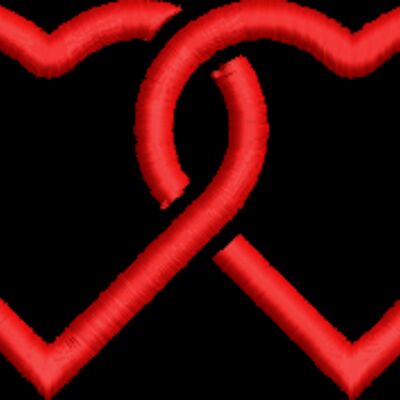 2 Hearts chain 3.4 inches (0344) Thumbnail