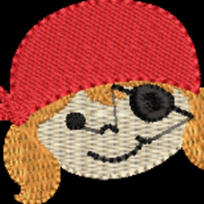 Pirate Face Girl Red (0275) Thumbnail